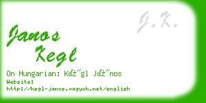 janos kegl business card